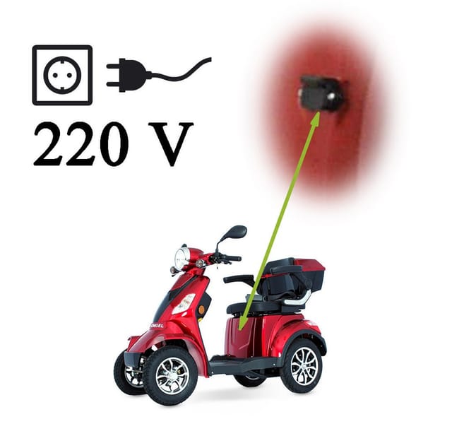 ECO ENGEL 510 E-Scooter 4 Räder 25 km/h Seniorenmobil, Rot - versch. Farben