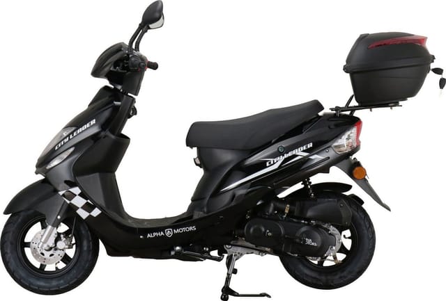 Alpha Motors Mofaroller CityLeader 50 ccm 25 kmh EURO 5 schwarz inkl. Topcase