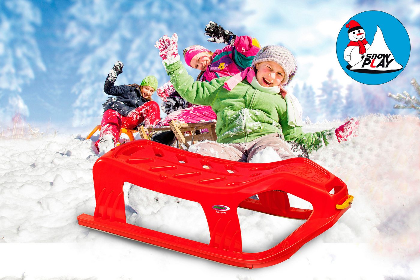 Jamara Snow Play Schlitten Snow-Star 90cm rot Bild 3