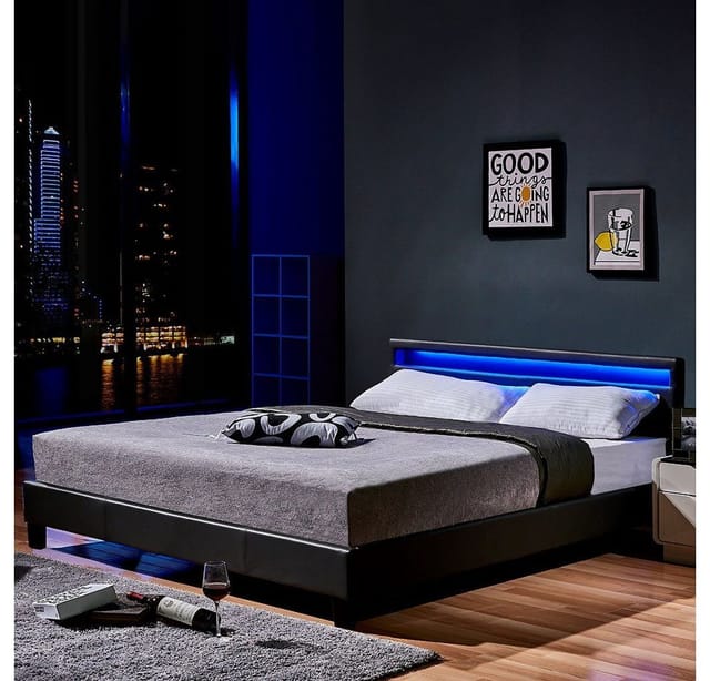 HOME DELUXE LED Bett Astro 180 x 200 cm, versch. Farben