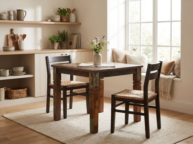 Esstisch quadratisch 80cm Massivholz Shabby Tisch Esszimmertisch Küchentisch