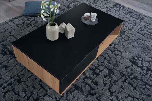 Couchtisch FineBuy Sofatisch 110x60x38 cm MDF Eiche Wohnzimmertisch Schublade
