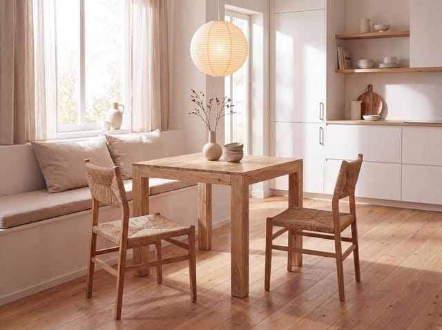 Esstisch quadratisch Massiv 80 x 80 cm Akazie Küchentisch Esszimmer Tisch