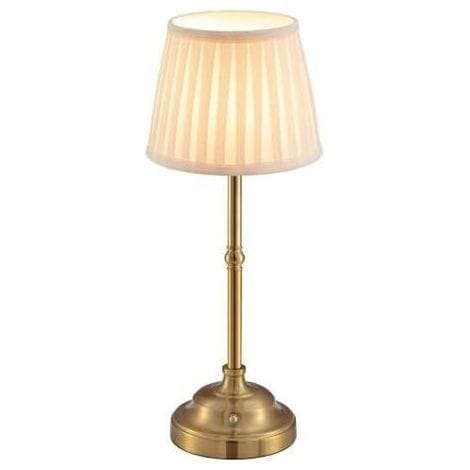 Bunthaus Kabellose Led-tischleuchte Mit Dimmfunktion – Retro-nachttischlampe – Batteriebetrieben – 4000 Mah – Geeignet Für Innenräume, Außenbereiche, Bars, Wohnzimmer (gold + Beiger Schirm)