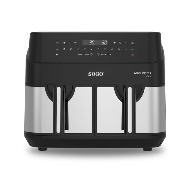 SOGO Multifunktions-Heissluftfritteuse mit Doppelkorb (4,5lx2) - Digital Touch Display - 1750W