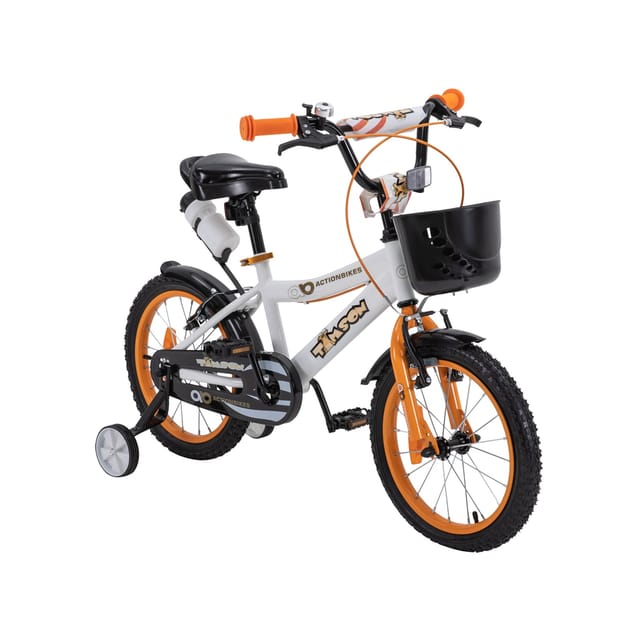 Actionbikes Kinderfahrrad Timson 16 Zoll, V-Brake-Bremsen, höhenverstellbar, Stützräder, Korb