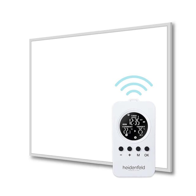 Heidenfeld Infrarotheizung HF-HP106-3, 300-1000 Watt, für 3-25 m², 10 Jahre Garantie, Fernbedienung (300 Watt)