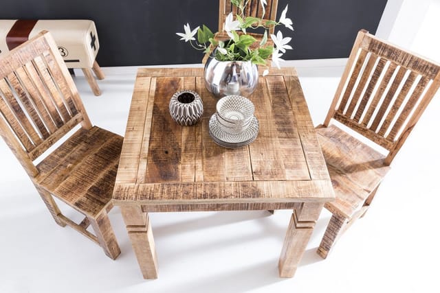 Esstisch quadratisch 80cm Massivholz Esszimmertisch rustikal Küchentisch massiv