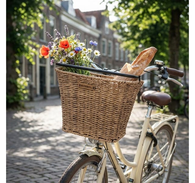 BASIL Vorderradkorb "Bremen Rattan Look BE/KF