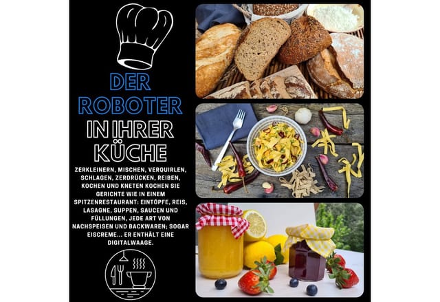 Best Direct® Küchenmaschine mit Kochfunktion - Mixer - Dampfgarer Chef O Matic Kitchen Robot
