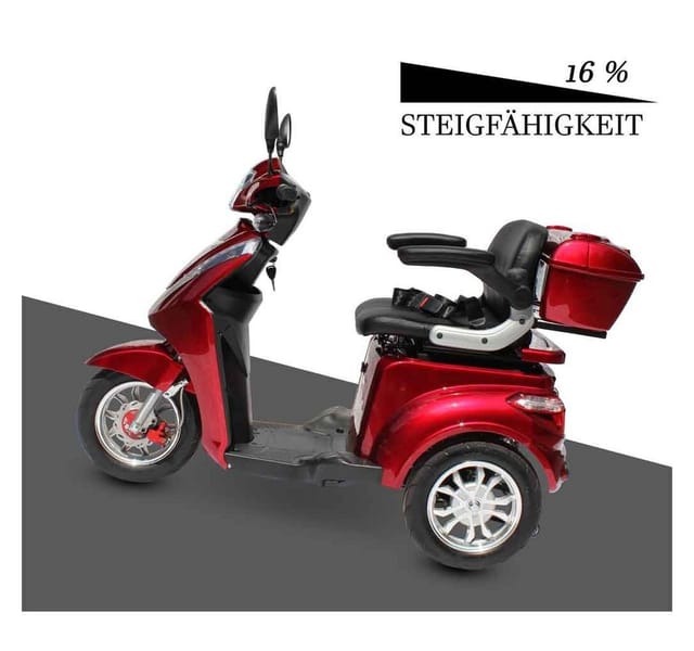 ECO ENGEL 501 Elektroroller, 25 km/h mit 30 Ah Li-Io Akku herausnehmbar, Rot