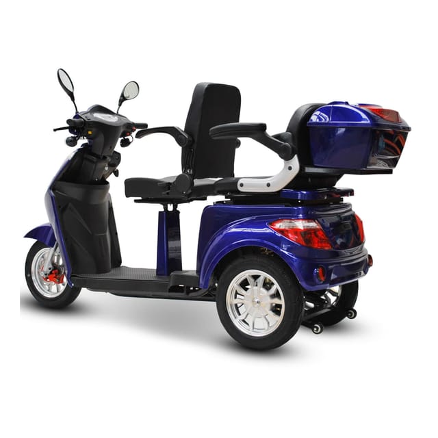 ECO ENGEL 503, Zweisitzer Elektroroller / Seniorenmobil, 25 km/h mit 20 Ah Li-io Akku, Blau
