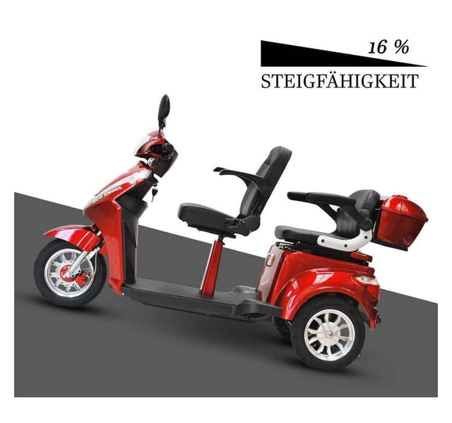 ECO ENGEL 503, Zweisitzer Senioren- / Elektromobil, 25 km/h mit Li-io 30 AH Akku, Schwarz