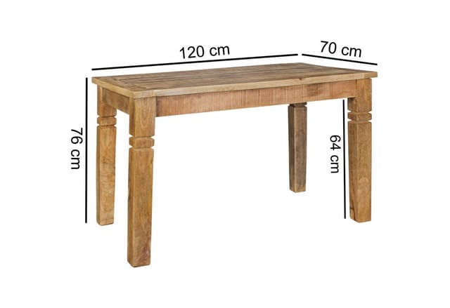 Esstisch 120cm Massivholz Natur Esszimmertisch Rustikaler Holztisch Küchentisch