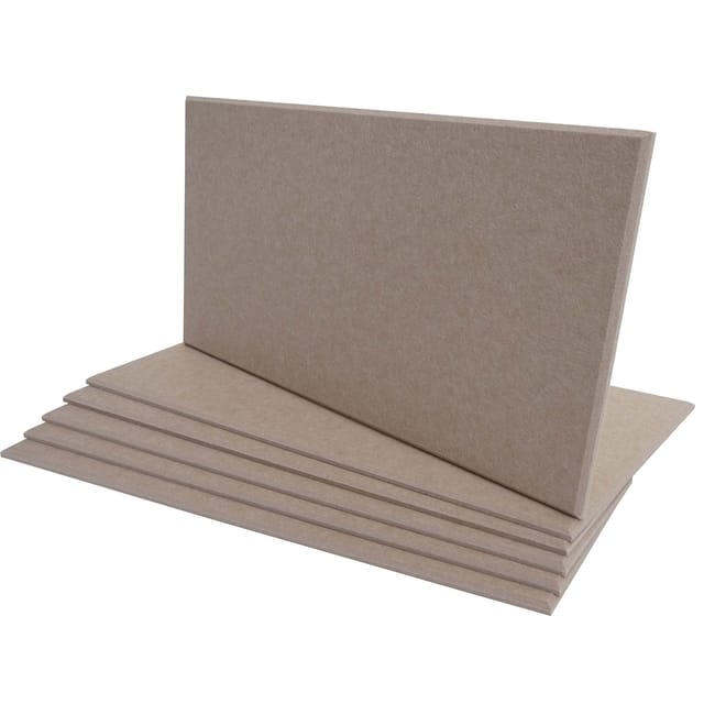 6er-Set Akustikwandpaneel MCW-L52, Wandpaneele Akustikplatten, schalldämmend 1qm Fläche 60x30cm ~ hellbraun