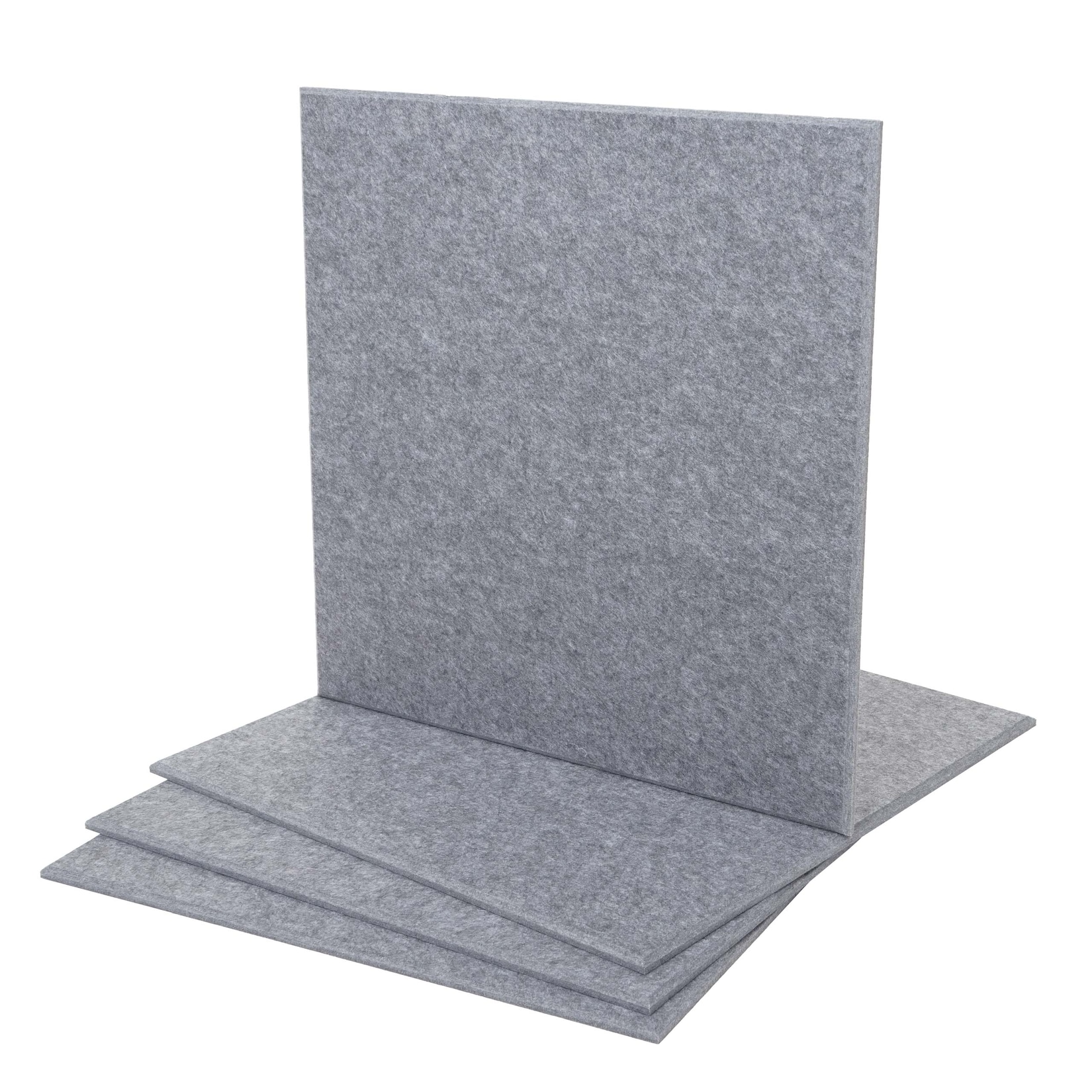 4er-Set Akustikwandpaneel MCW-L52, Wandpaneele Akustikplatten, schalldämmend 1qm Fläche 50x50cm ~ grau
