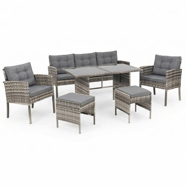 Swing&Harmonie Sydney Polyrattan Sitzgruppe Esstisch Lounge Sitzgarnitur Essgruppe Gartenmöbel Set - versch. Ausführungen