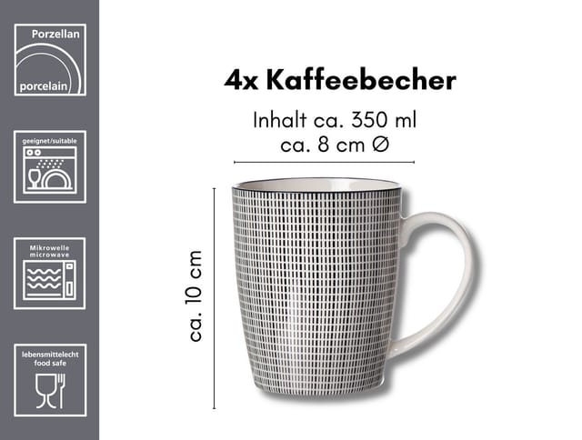 Ritzenhoff & Breker Kaffeebecher Takeo 350 ml 4er Set