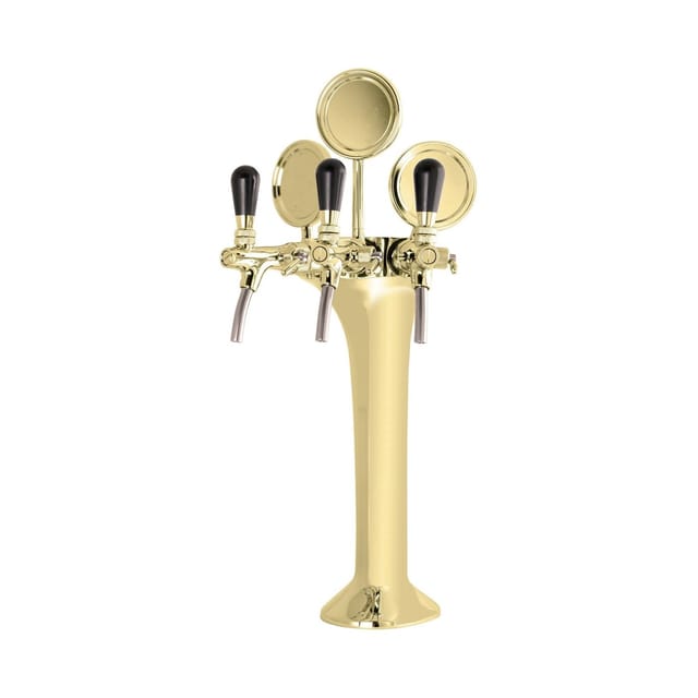 Schanksäule Gold 3-leitig, elegant, "Topp-Qualität!