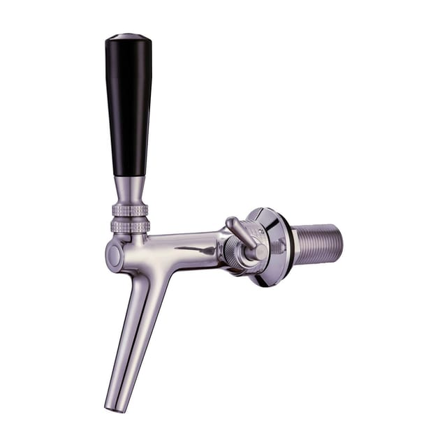 Zapfhahn, Kompensatorhahn, Bierzapfhahn, Schankhahn aus Chromnickelstahl mit Edelstahl Kompensator, Poliert, 55 mm