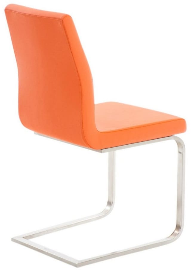CLP 2er Set Esszimmerstühle Belfort, Freischwinger mit Polsterung, Kunstlederbezug, Edelstahlgestell, Küchenstuhl modern