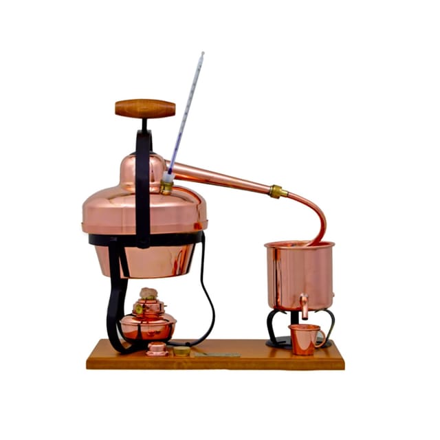 Destille 1,25 Liter mit Spiritusbrenner und Thermometer