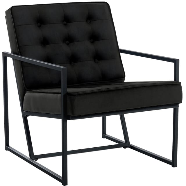 CLP Lounger Avon Samt - Lesesessel Mit Gestepptem Samtbezug Und Stabilem Metallgestell