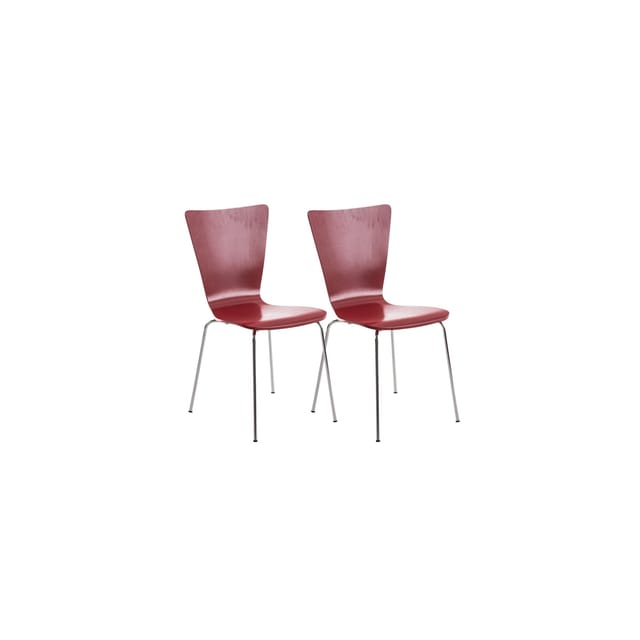 TPFLiving 2er Set Besucherstuhl Jaron mit Holzsitz und Metallgestell Farbe: Schwarz