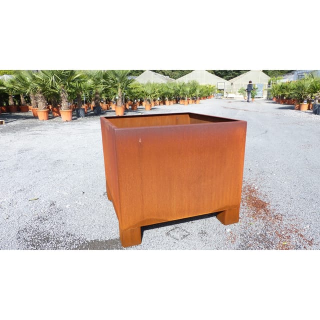 Cortenstahl Pflanzkübel 70x70x60 Rostkübel Rost Stahl Kübel Blumenkübel XXL
