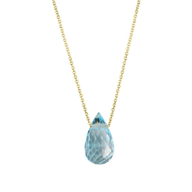Celesta Gold Anhänger mit Kette 375 Gold sky Blautopas