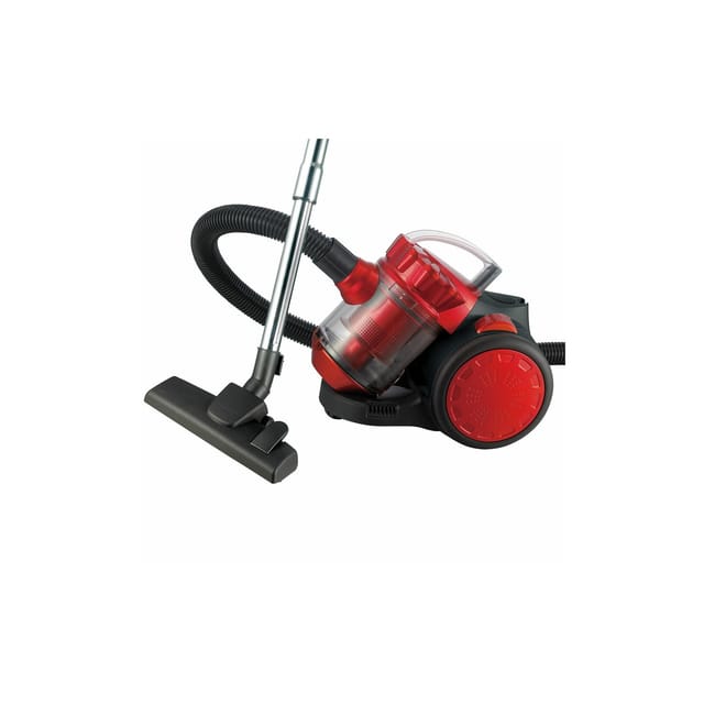 Bodenstaubsauger ohne Beutel - 2,0Liter, Leistungsstarker Motor - 700Watt, Schwarz/Rot