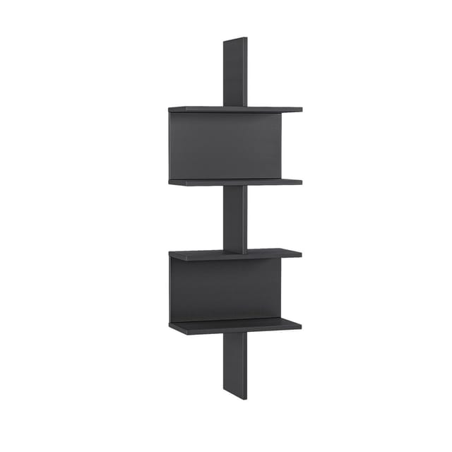 Mein-Regal Wandregal OTTO 45x22x132cm MDF Holz bis zu 6 Fächer schwarz