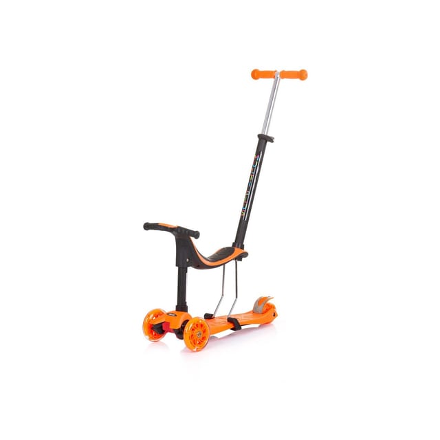 Chipolino Kinderroller 3 in 1 Multi Plus 3 Räder, Laufrad, Roller, LED-Lichter orange