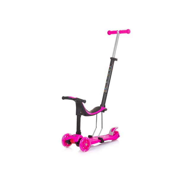 Chipolino Kinderroller 3 in 1 Multi Plus 3 Räder, Laufrad, Roller, LED-Lichter pink