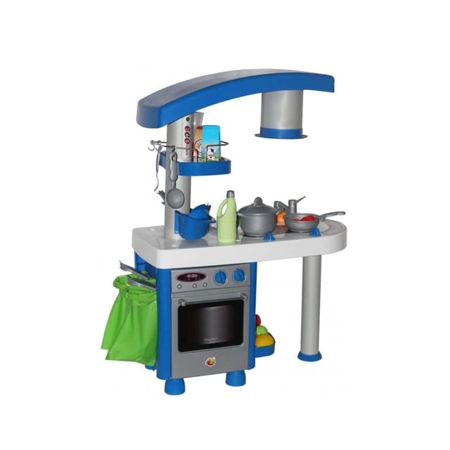 Polesie Kinderküche 56290 Eco 92 cm Backofen Herd Spülbecken Müllsack Zubehör grau