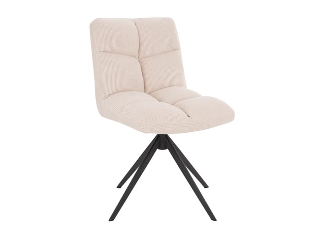 HOME DELUXE Esszimmerstuhl drehbar 2er Set NODA (Cord Creme)