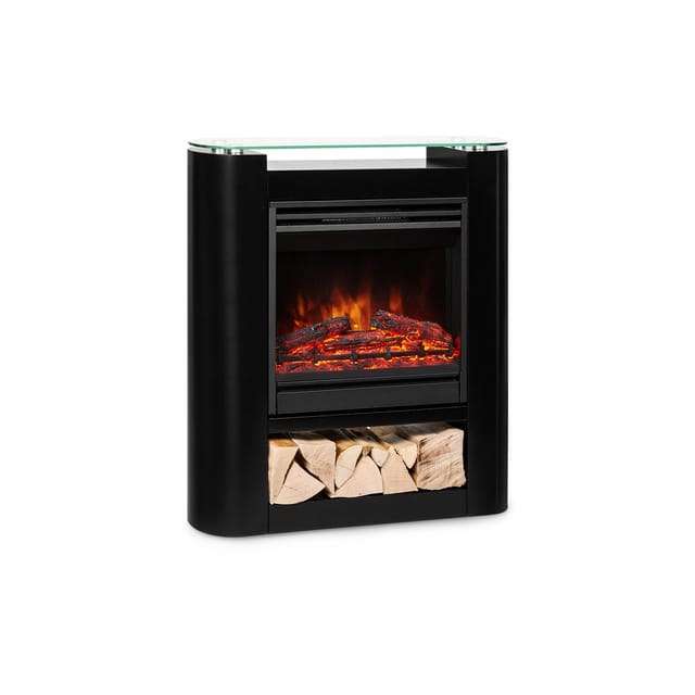 Studio 5 Arc Elektrokamin 1800 W LED-Flammen Heizlüfter Fernbedienung Schwarz
