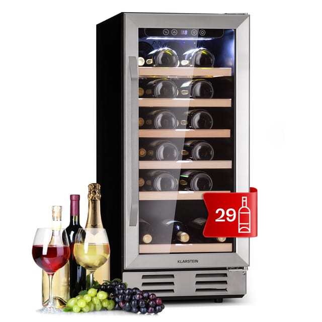 Vinovilla 29 Built-In Weinkühlschrank 81 l / 29 Fl. Glastür Edelstahl Edelstahl 81 Liter / 29 Flaschen