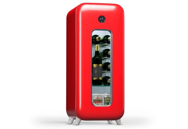 Shirley 15 Uno Weinkühlschrank 15 Flaschen 5 - 20 °C Touch Retro Rot 15 Flaschen 1 Kühlzone