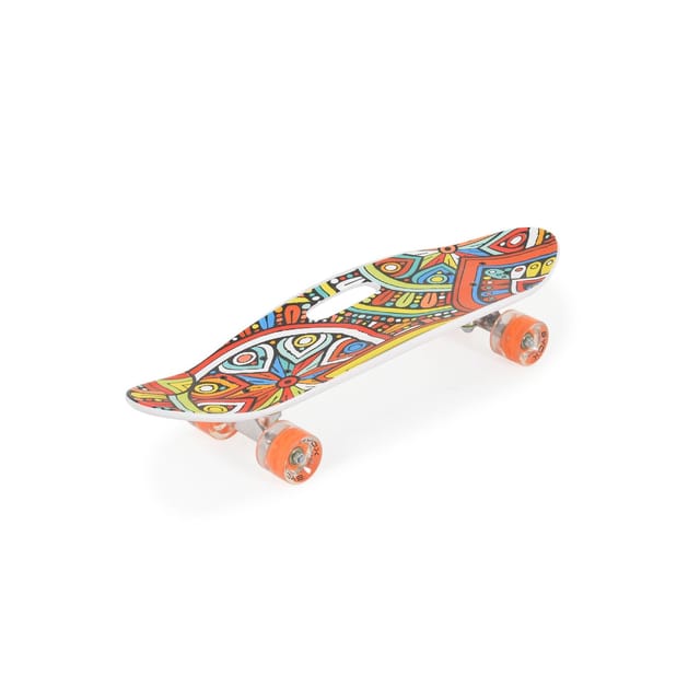 Byox Skateboard 26 Zoll mit Griff PU-Leuchträder ABEC-7 Aluminium 100 kg LED rot