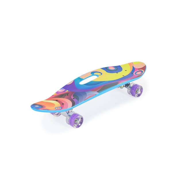 Byox Skateboard 26 Zoll mit Griff PU-Leuchträder ABEC-7 Aluminium 100 kg LED lila