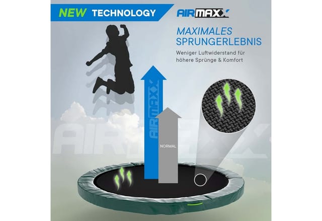 KINETIC SPORTS Trampolin Federlos-Design 'Bungee Safety Elite' - Outdoor Gartentrampolin für Kinder Dunkelgrün Ø 305 cm Ø 305 cm