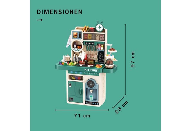 Coemo Kinderküche Tony Spielküche TÜRKIS mit viel Zubehör