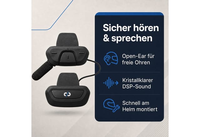 Supertooth ROAMEE Open-Ear Akku Bluetooth Freisprecheinrichtung Interkom Stereo Kopfhörer mit DSP-Technologie für Fahrrad Helme/Skihelme