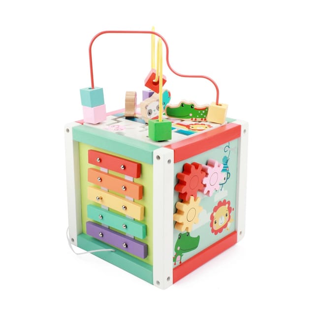 Fisher-Price - Holz-Aktivitätswürfel 5in1 Spielzeug Würfel ab 18 Monaten