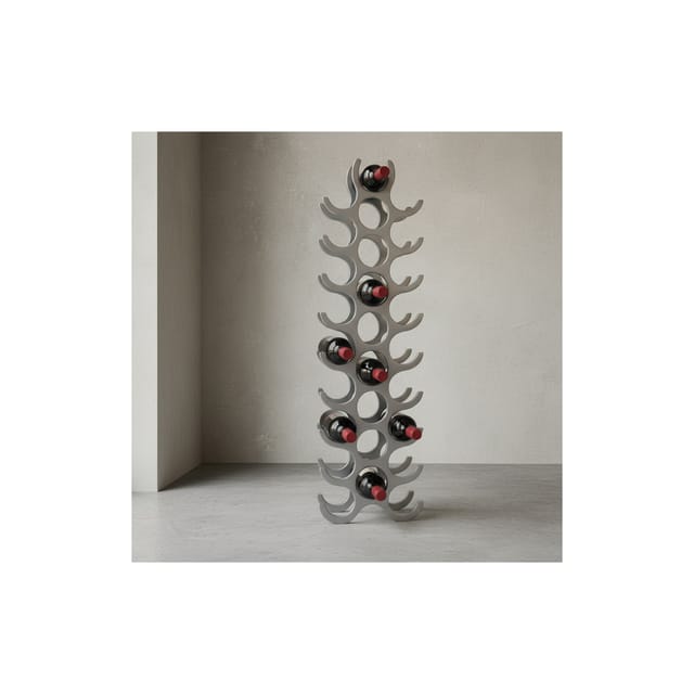 KADIMA DESIGN Weinregal Flammen aus Aluminium, 27 Flaschen, 98x31x14cm, Modernes Aussehen