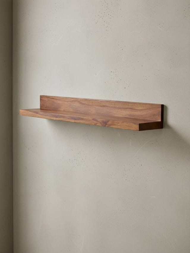 KADIMA DESIGN Wandregal Wood aus Massivholz Sheesham, 140 cm, nachhaltig, starke Auflagefläche, ideal für Wohnräume und Flure, handgefertigt