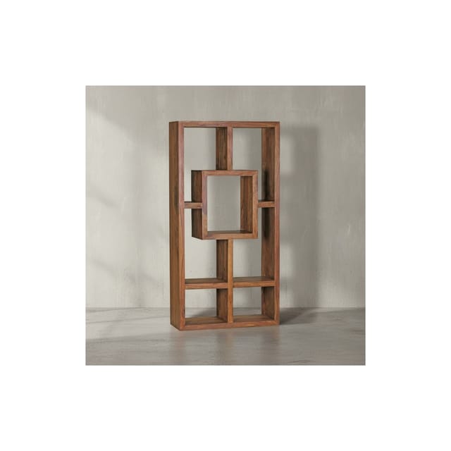 KADIMA DESIGN Bücherregal NAKO Sheesham-Holz, 90x180 cm, Landhaus-Stil, Ablagefächer