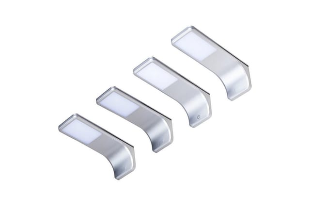 LED Unterbauleuchte, silber-grau, warmweiss, 4er SET