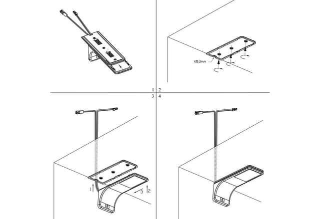 LED Unterbauleuchte, silber-grau, neutralweiss, 2er SET
